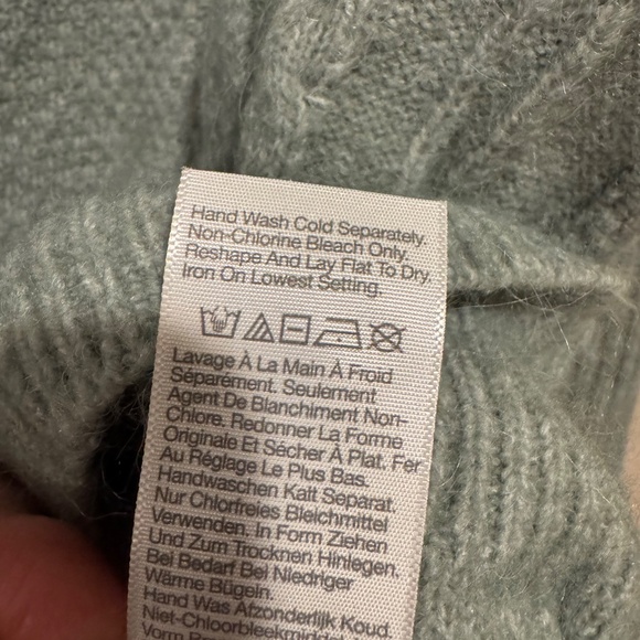 Madewell Green Sweater Chunky Knit Pull Over Alpaca Blend Small - Picture 5 of 6
